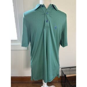 Izod golf shirt Men's Small mint green blue stripes Polo